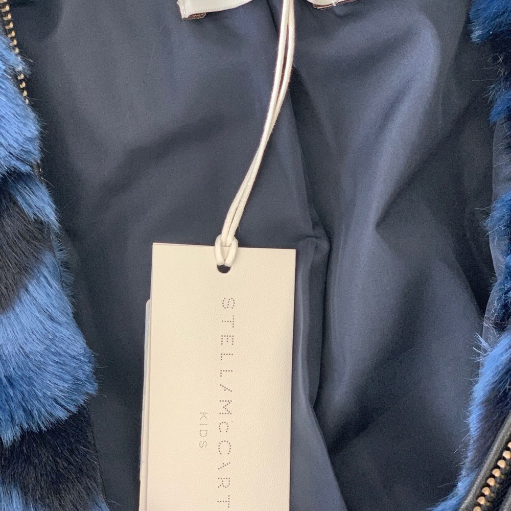 Stella McCartney Black and Blue Faux Fur Coat - Picture 3 of 3